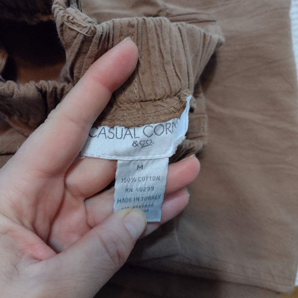 Casual Corner Brown Straight Leg Pants 100% Cotton - Picture 2 of 7